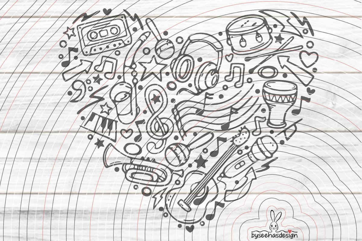 music heart Plotterdatei SVG DXF