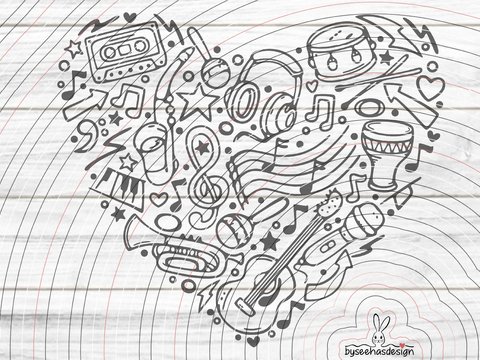 music heart Plotterdatei SVG DXF