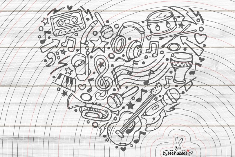 music heart Plotterdatei SVG DXF
