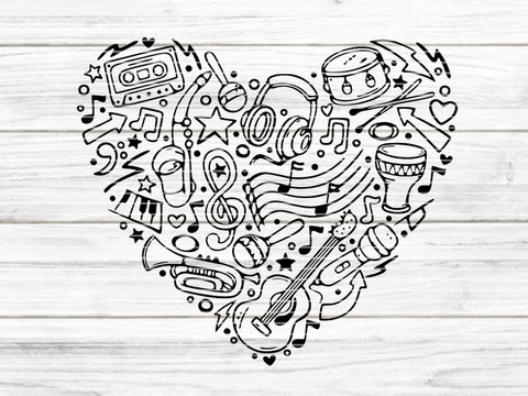 music heart Plotterdatei SVG DXF FCM