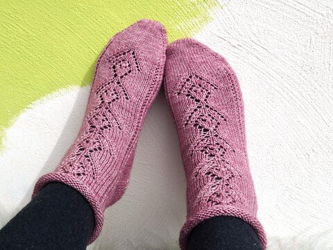 Toe-Up-Socken / Sneakersocken "Primrose", Strickanleitung, Größe 35 - 42