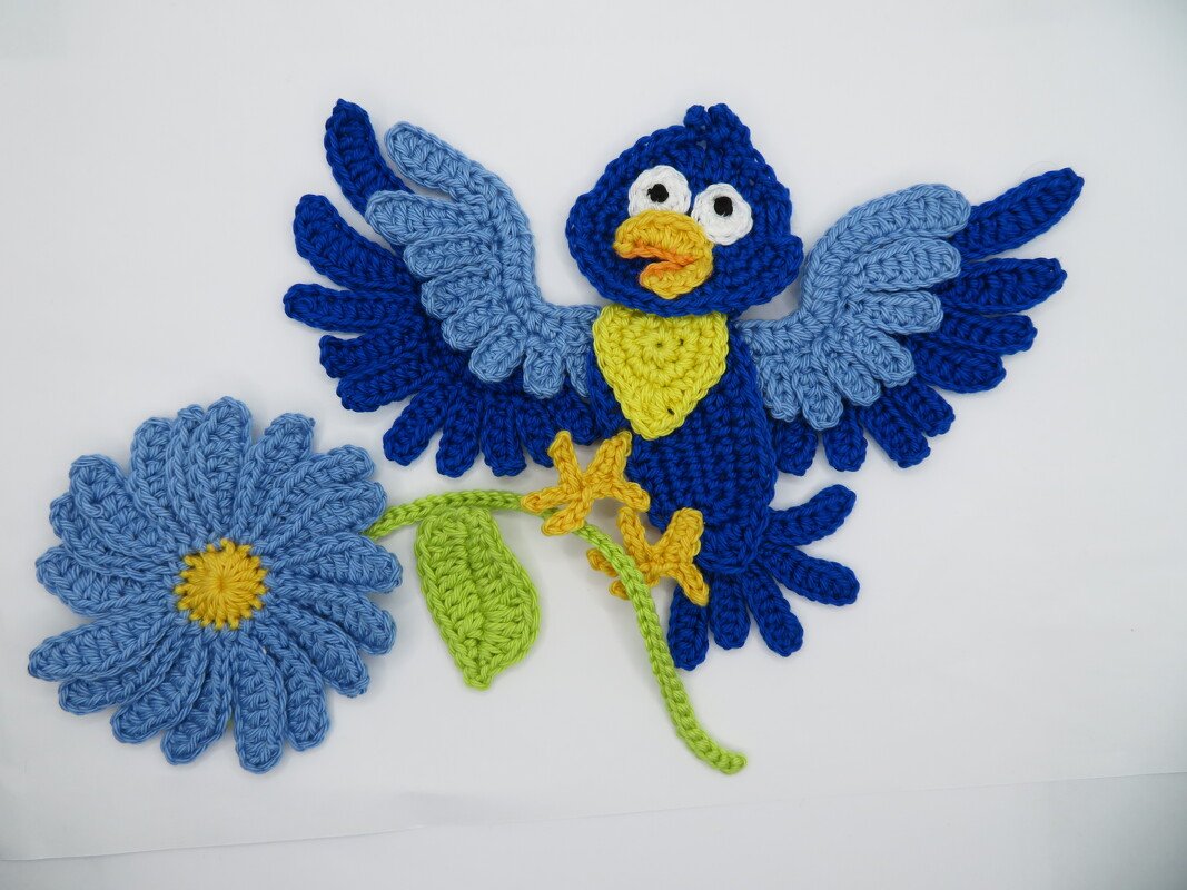 Bird crochet pattern applique - Image 2