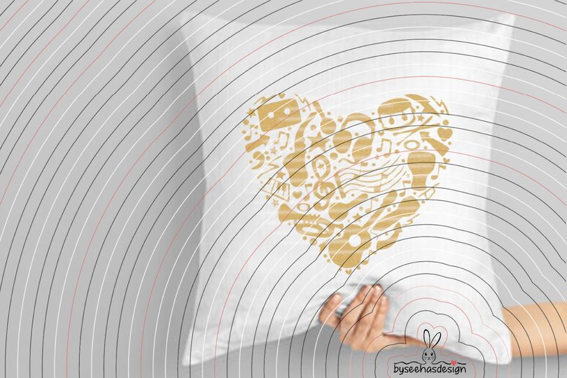 Musik Herz Plotterdatei SVG DXF