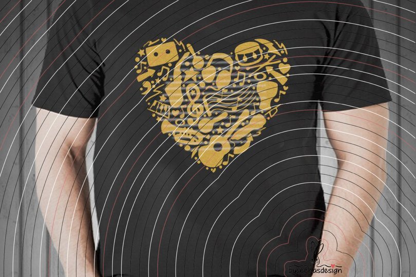 Musik Herz Plotterdatei SVG DXF