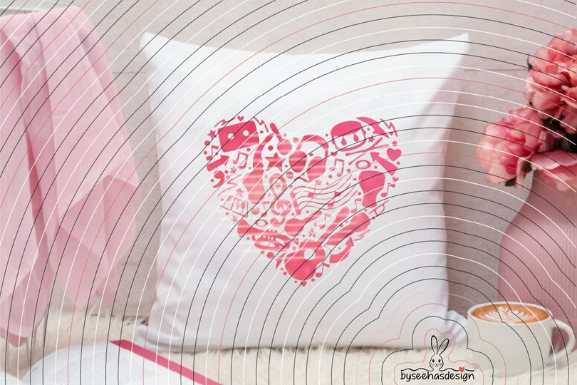 Musik Herz Plotterdatei SVG DXF