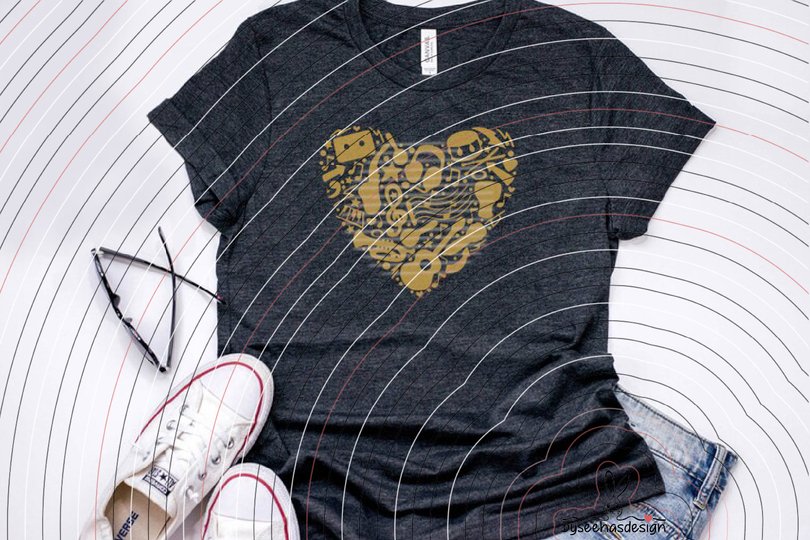 Musik Herz Plotterdatei SVG DXF