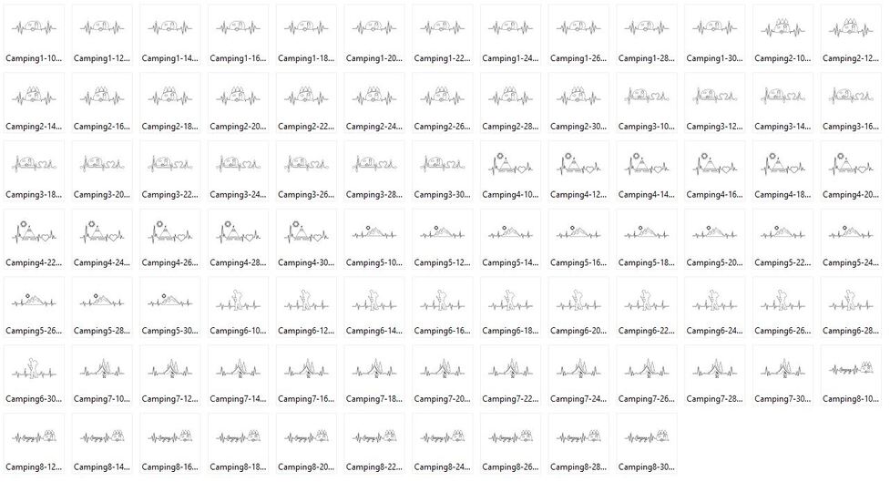 Stickdatei - Camping Liebe 8 Motive Linie Redwork