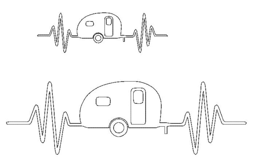 Stickdatei - Camping Liebe 8 Motive Linie Redwork