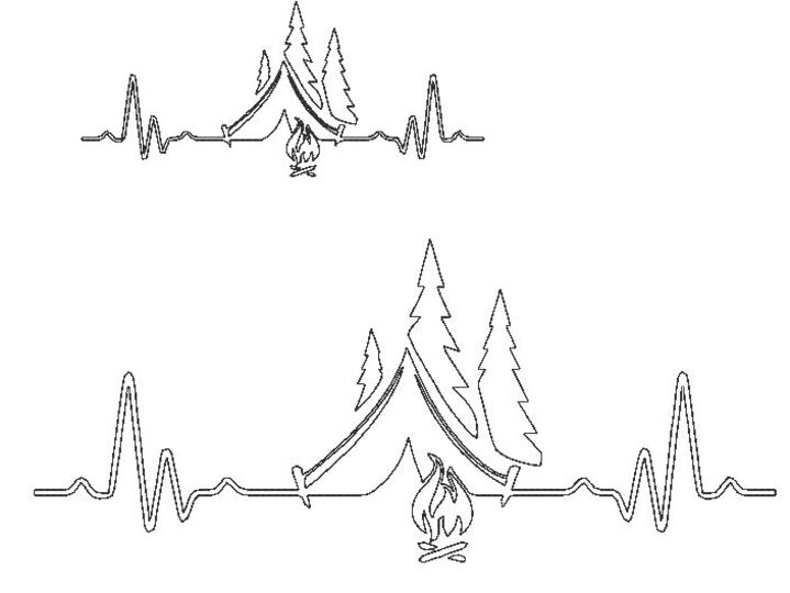Stickdatei - Camping Liebe 8 Motive Linie Redwork