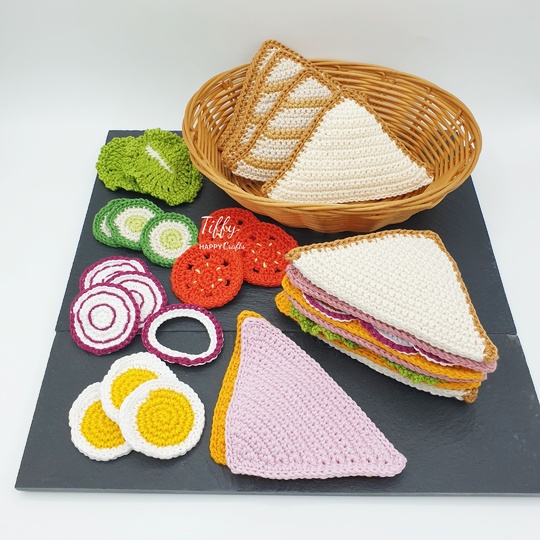Triangle Sandwich Play Set | Amigurumi Crochet Play Food Pattern PDF
