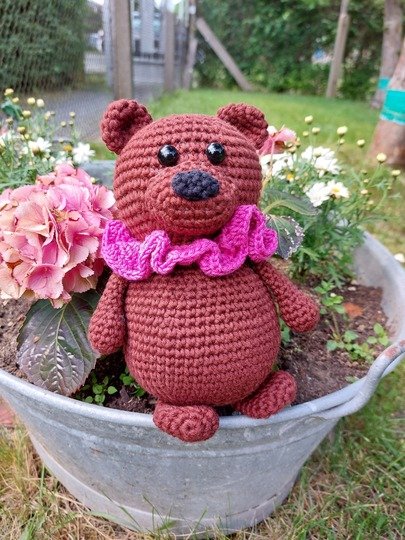 Kuschelbär Teddy Bär Krümel mit Kragen ca. 20 cm hoch