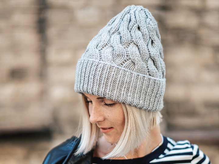 Nora Beanie Knitting Pattern by Woolture