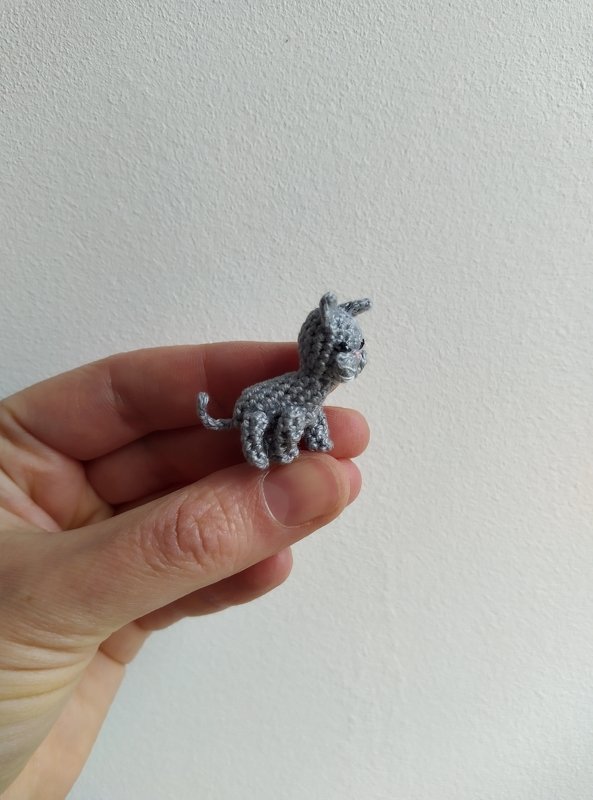 Miniature kitten crochet tiny dollhouse cat - Image 6