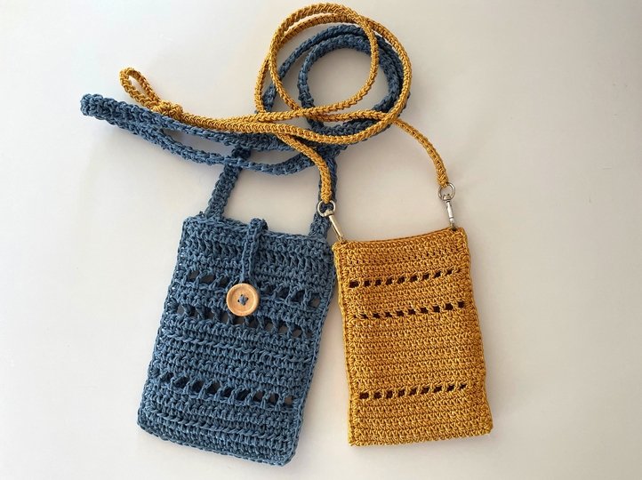 Crochet crossbody phone bag pattern, shoulder pouch, raffia mini purse bag1