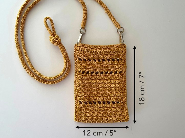 Crochet crossbody phone bag pattern, shoulder pouch, raffia mini purse bag1