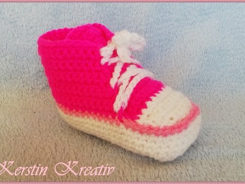 Häkelanleitung Baby Schuhe mit einer Sohlenlänge von 10 cm