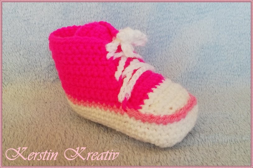 Häkelanleitung Baby Schuhe mit einer Sohlenlänge von 10 cm