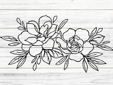 Zwei Rosen Plotterdatei SVG DXF FCM