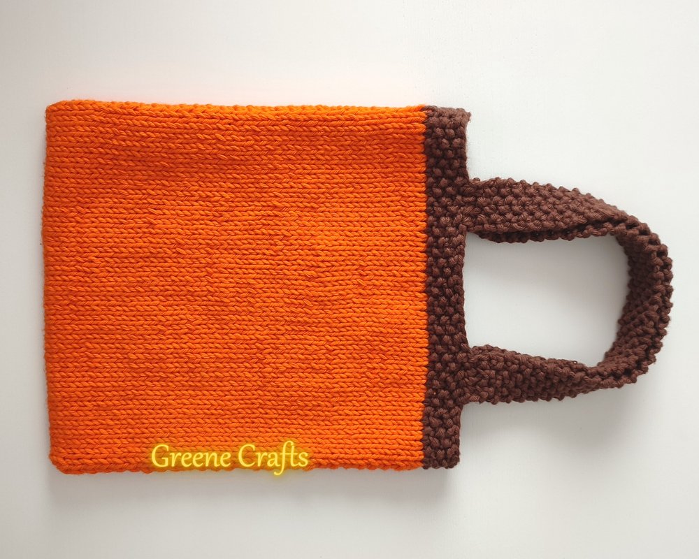 Jack-o-lantern Trick or Treat Bag for Kids - Halloween Bag Knitting Pattern - Image 3