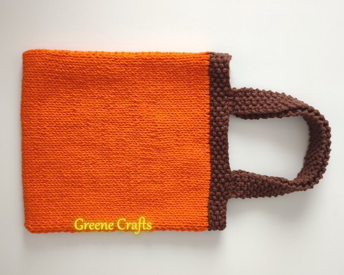 Jack-o-lantern Trick or Treat Bag for Kids - Halloween Bag Knitting Pattern