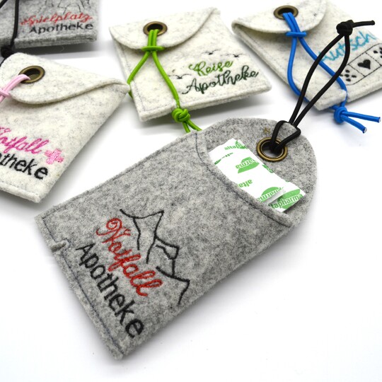 Stickdatei Etui kleine Apotheke für Pflaster fünf Motive
