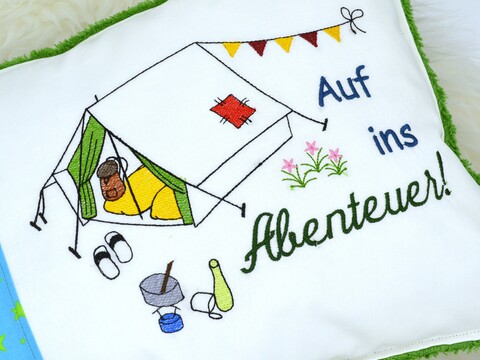 Stickdatei Zelt Zeltplatz Abenteuer