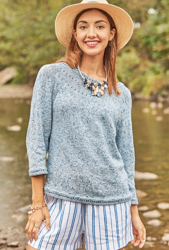 Pulli mit Lochmuster-Rundpasse und Kurzarmpulli mit Ajourmuster - Bild 6