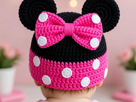 Häkelanleitung Baby Mütze PDF, Ombre Bommel Beanie