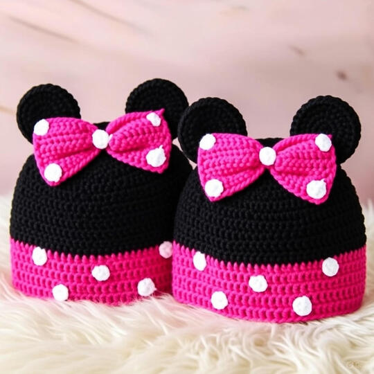 Häkelanleitung Baby Mütze PDF, Ombre Bommel Beanie