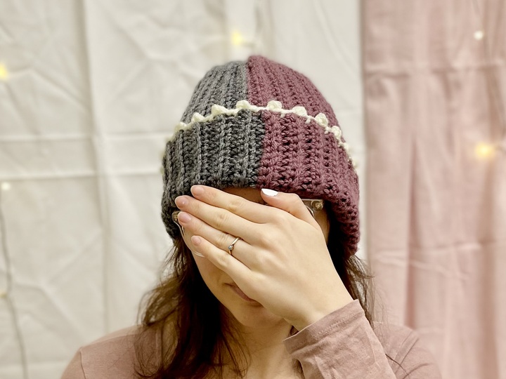 Häkelanleitung Wintermütze | Beanie Zweifarbig