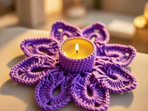 Häkel Schneeflocke Teelichthalter Anleitung (PDF + Video)
