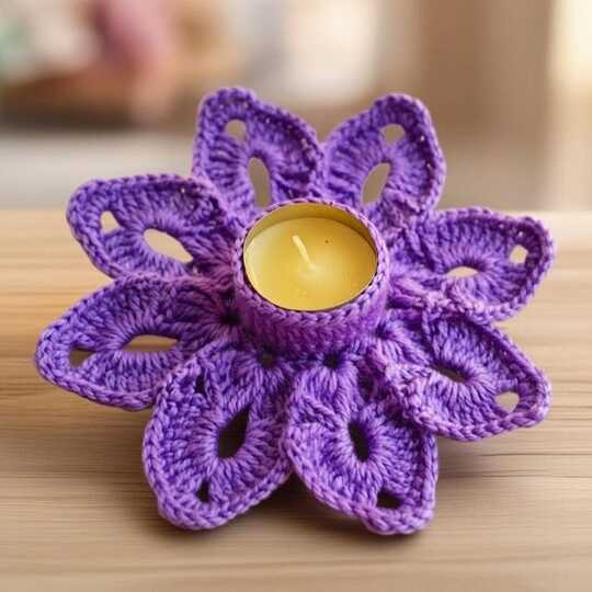 Crochet Snowflake Tea Light Holder Pattern (PDF + Video Tutorial)