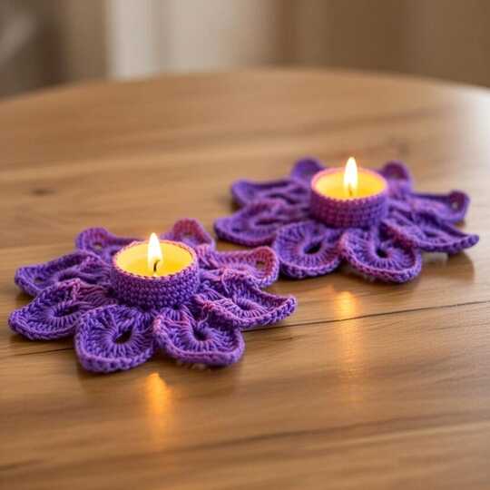 Crochet Snowflake Tea Light Holder Pattern (PDF + Video Tutorial)