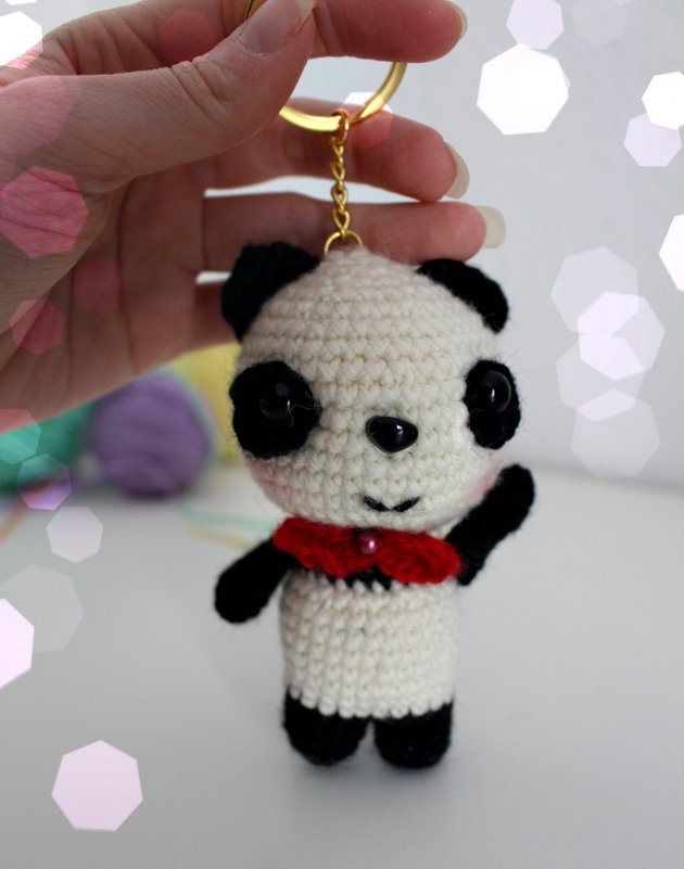 Anleitung für Schlüsselanhänger „Kleine Panda“. - Bild 3