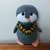Kuschelpinguin Pinguin Charlie mit Half Granny Tuch  ca. 20 cm hoch