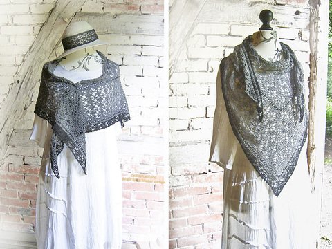 Kleines Tuch häkeln, FICHU "Zarte Freundin", Dreieckstuch, Lace, 19.Jh.