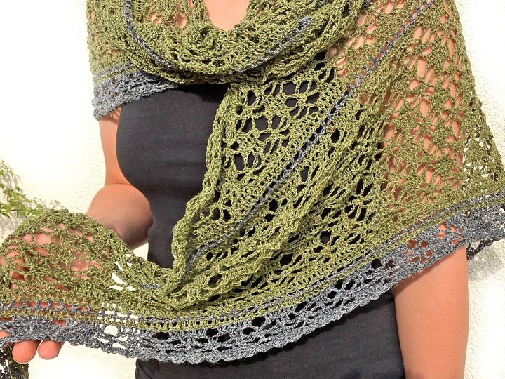 Tuch häkeln, FICHU "Zarte Freundin", Dreieckstuch, Lace, 19.Jh.