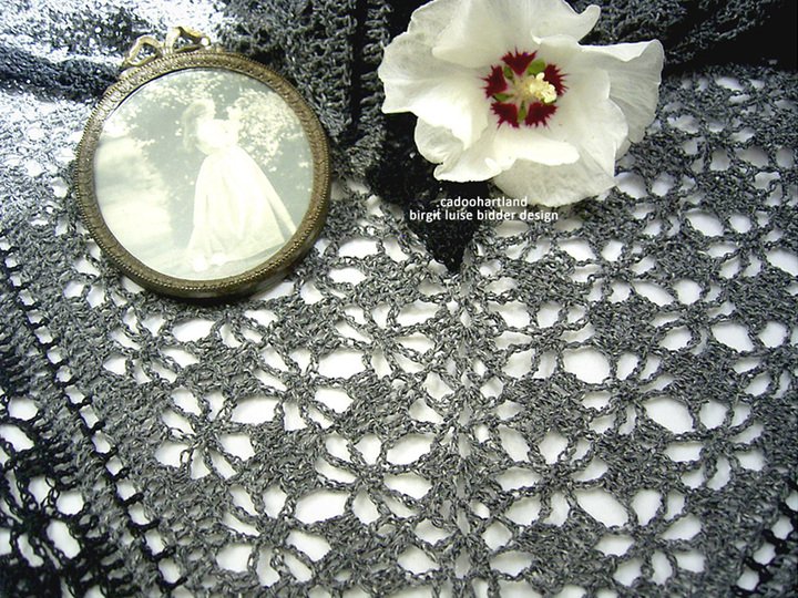 Tuch häkeln, FICHU "Zarte Freundin", Dreieckstuch, Lace, 19.Jh.