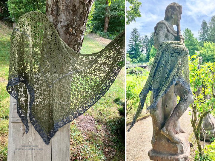 Tuch häkeln, FICHU "Zarte Freundin", Dreieckstuch, Lace, 19.Jh.