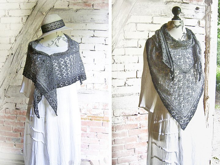 Tuch häkeln, FICHU "Zarte Freundin", Dreieckstuch, Lace, 19.Jh.