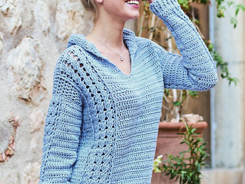 Cooler Häkel-Hoodie mit Kapuze