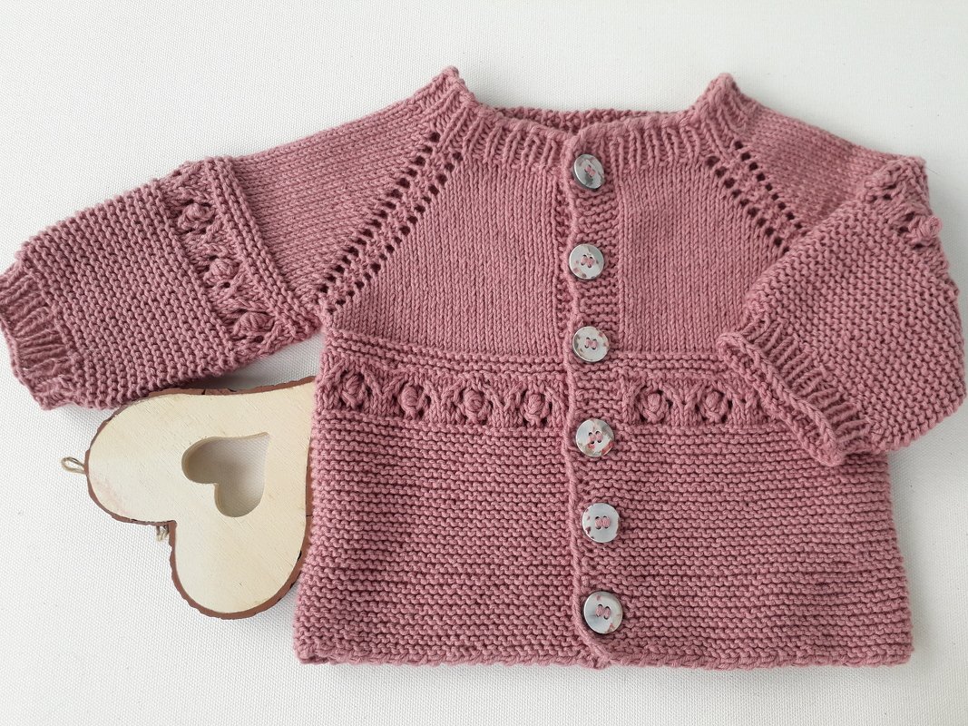 Strickanleitung Babyjacke, in 56-62, 3-6 Monate, in 3 Varianten, nahtlos - Bild 17