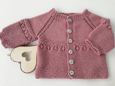Strickanleitung Babyjacke, in 56-62, 3-6 Monate, in 3 Varianten, nahtlos