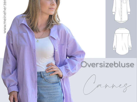 Bluse Damen – eBook Schnittmuster Gr. 32-54 – Cannes #148