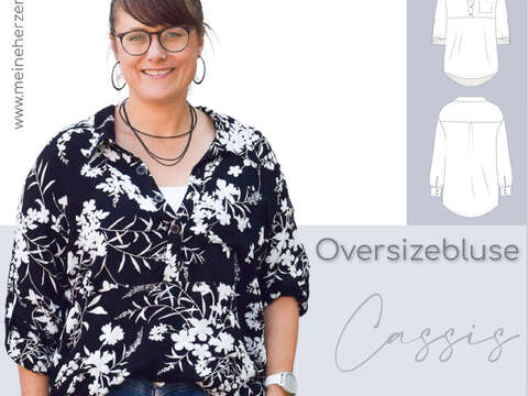 Oversizebluse – eBook Schnittmuster Gr. 32-54 – Cassis #147