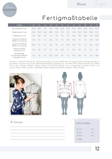 Oversizebluse – eBook Schnittmuster Gr. 32-54 – Cassis #147