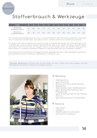 Oversizebluse – eBook Schnittmuster Gr. 32-54 – Cassis #147