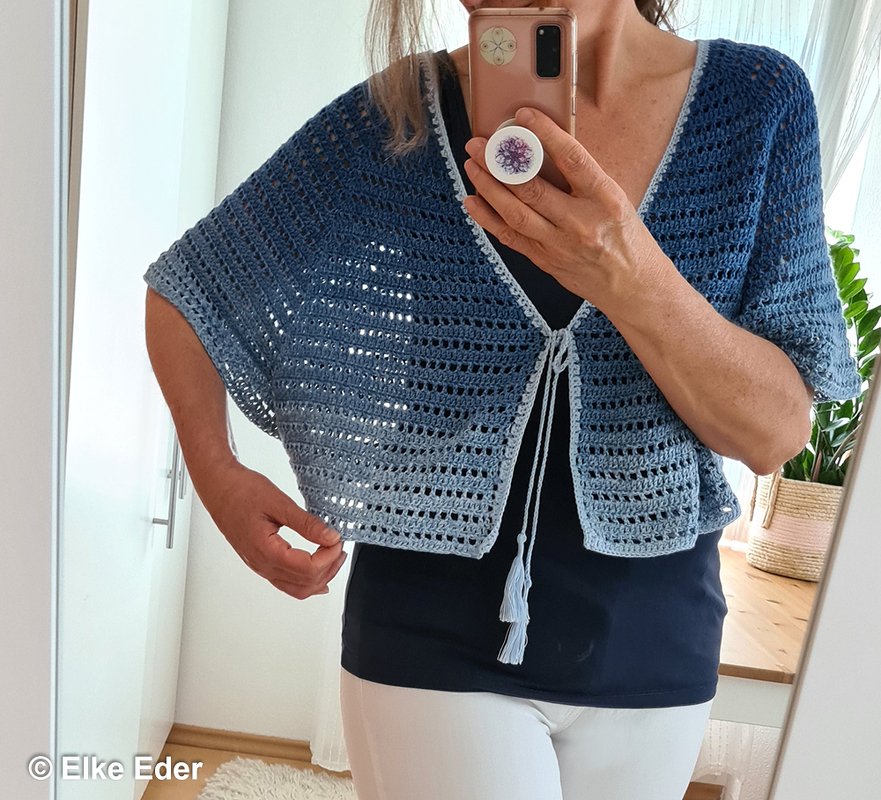 Bolero, Kurzjacke, Cardigan "Kassandra" - Raglan von oben (RVO) - Bild 5