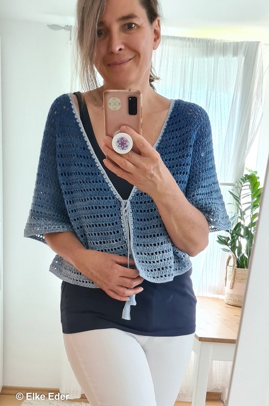 Bolero, Kurzjacke, Cardigan "Kassandra" - Raglan von oben (RVO) - Bild 10