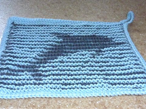 Delfin - Schattenstrick-Tier z.B. für Topf- oder Spüllappen